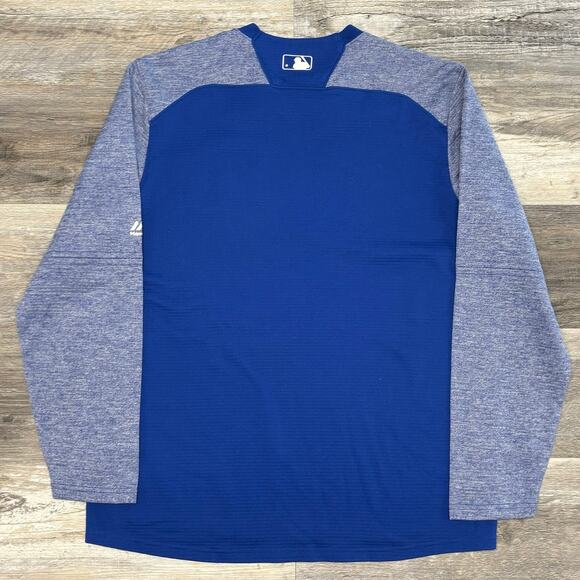 Majestic MLB Kansas City Royals Blue Mens L On Field Tech Therma Base Sweatshirt - Picture 3 of 9